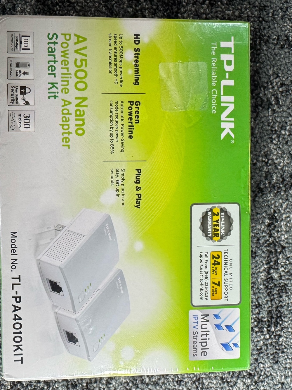 TP-Link AV500 Nano Powerline Adapter Starter Kit TL-PA4010KIT White